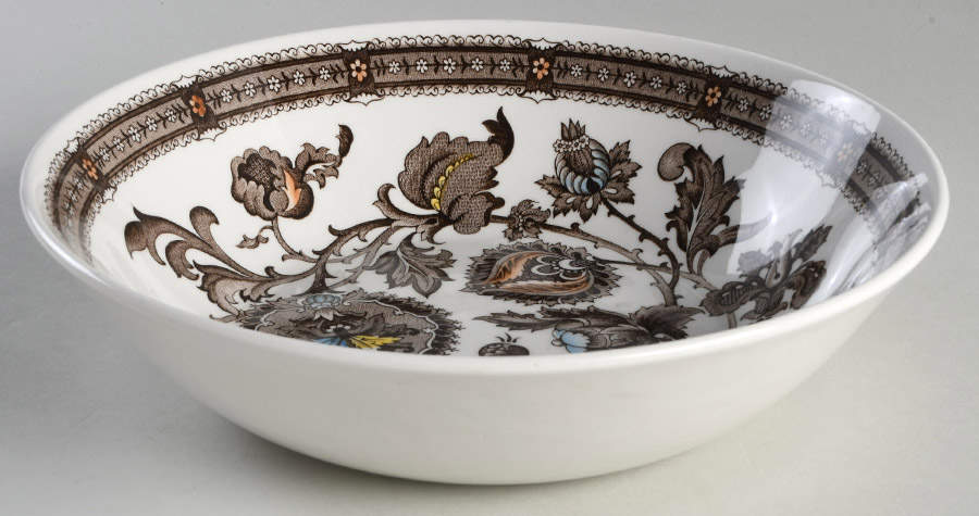 Jacobean Brown 9" Round Vegetable Bowl by Ridgway (Ridgways)-1
