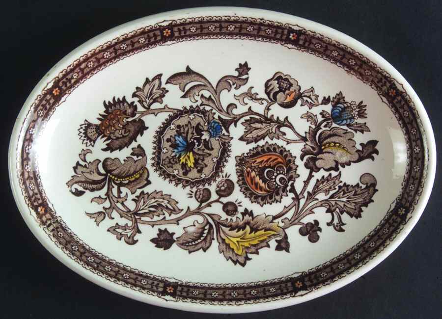 Jacobean Brown Relish/Gravy Underplate by Ridgway (Ridgways)-1