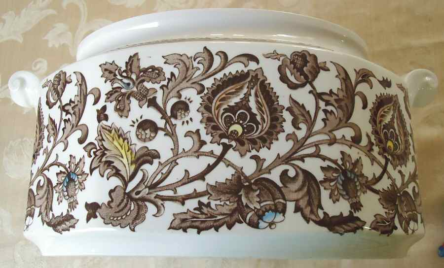 Jacobean Brown Oval Vegetable No Lid by Ridgway (Ridgways)-1