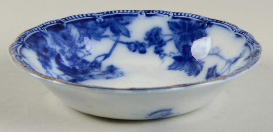 Lonsdale (Flow Blue, Gold Trim) Fruit/Dessert (Sauce) Bowl by Ridgway (Ridgways)-1