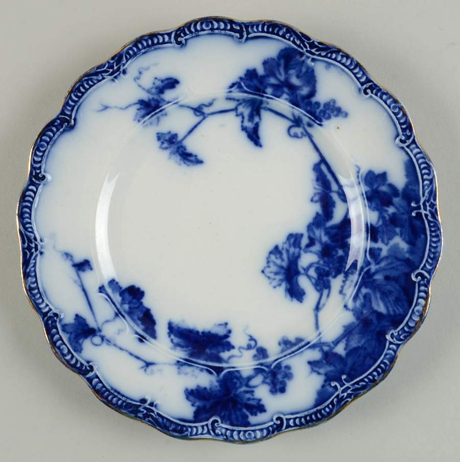 Lonsdale (Flow Blue, Gold Trim) Dessert/Pie Plate by Ridgway (Ridgways)-1