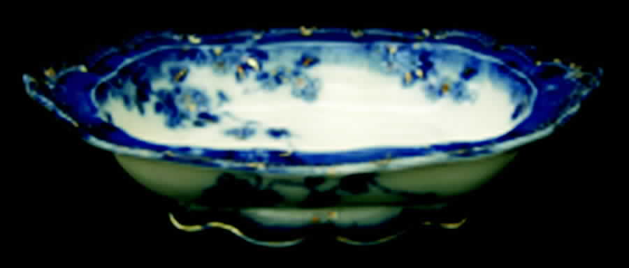 Lugano (Flow Blue) 11" Oval Vegetable Bowl by Ridgway (Ridgways)-1