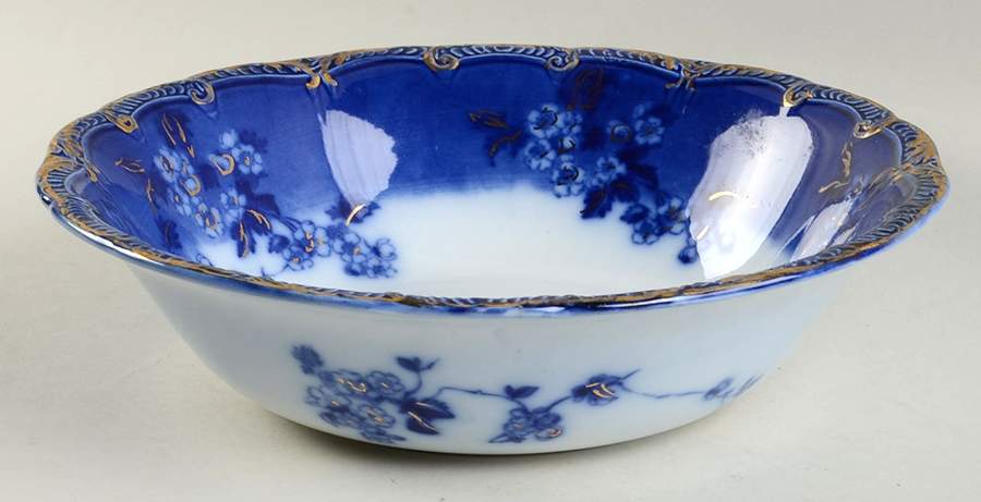 Lugano (Flow Blue) 9" Round Vegetable Bowl by Ridgway (Ridgways)-1