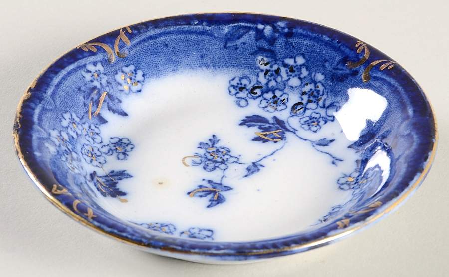 Lugano (Flow Blue) Butter Pat by Ridgway (Ridgways)-1