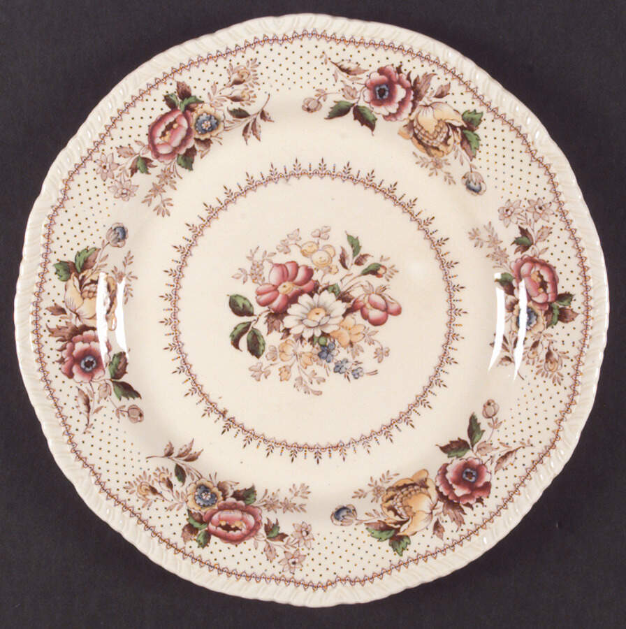 Lynton Brown Multicolor Dinner Plate by Ridgway (Ridgways)-1