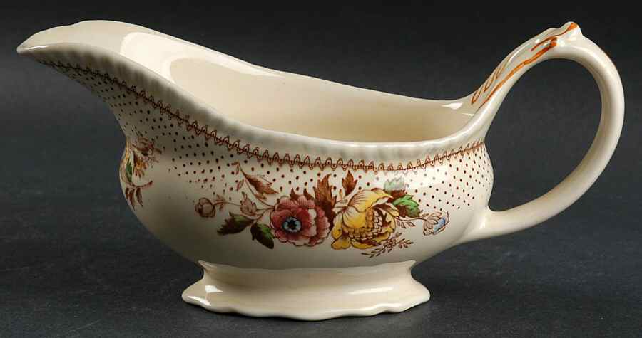 Lynton Brown Multicolor Gravy Boat by Ridgway (Ridgways)-1