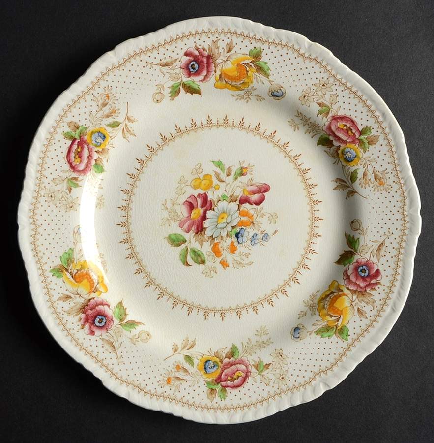 Lynton Brown Multicolor Salad Plate by Ridgway (Ridgways)-1