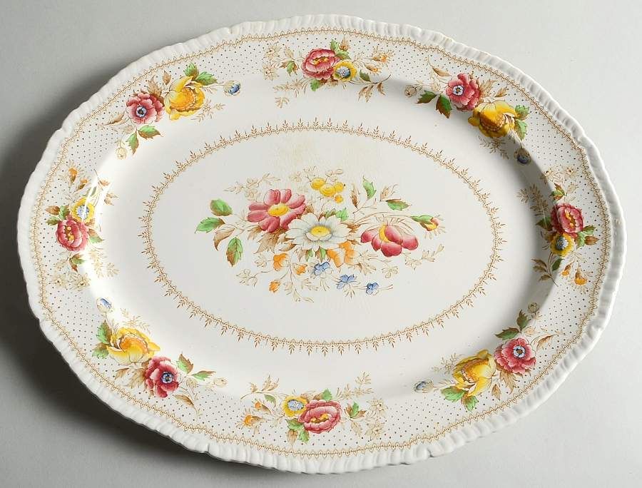 Lynton Brown Multicolor 16" Oval Serving Platter by Ridgway (Ridgways)-1