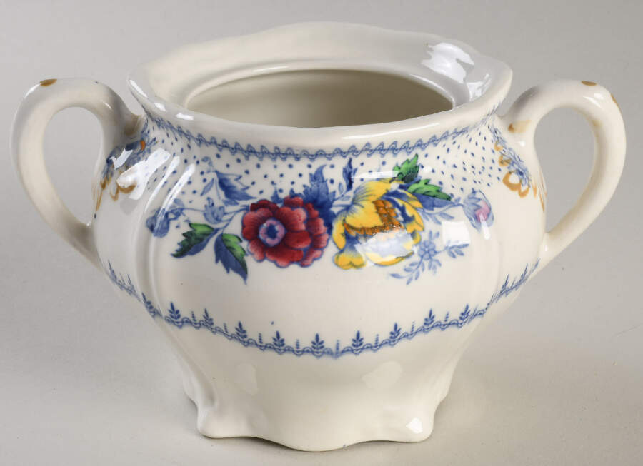 Lynton Blue Multicolor Sugar Bowl No Lid by Ridgway (Ridgways)-1