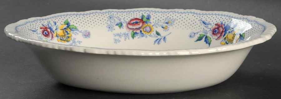 Lynton Blue Multicolor 10" Oval Vegetable Bowl by Ridgway (Ridgways)-1