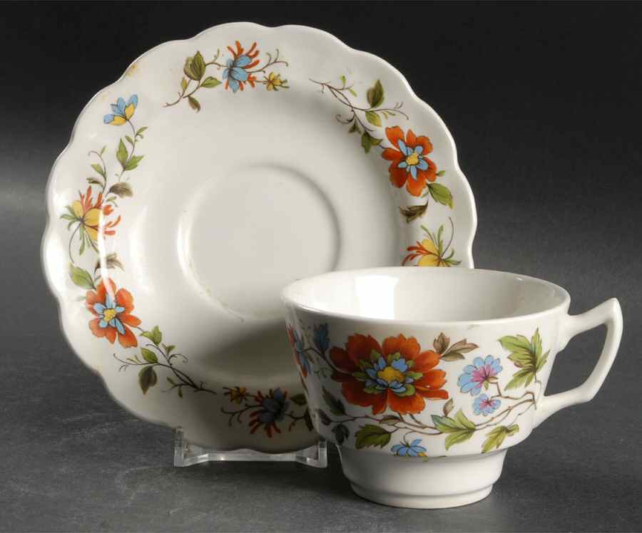 Mandalay Flat Cup & Saucer Set by Ridgway (Ridgways)-1