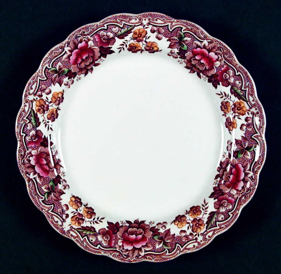 Marlborough Multicolor Brown Dinner Plate by Ridgway (Ridgways)-1