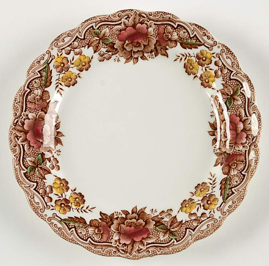 Marlborough Multicolor Brown Bread & Butter Plate by Ridgway (Ridgways)-1
