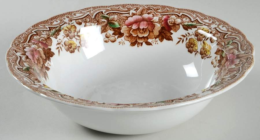 Marlborough Multicolor Brown 8" Round Vegetable Bowl by Ridgway (Ridgways)-1