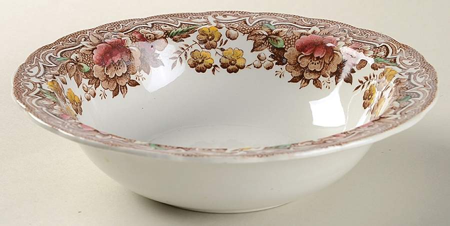 Marlborough Multicolor Brown Rim Soup Bowl by Ridgway (Ridgways)-1