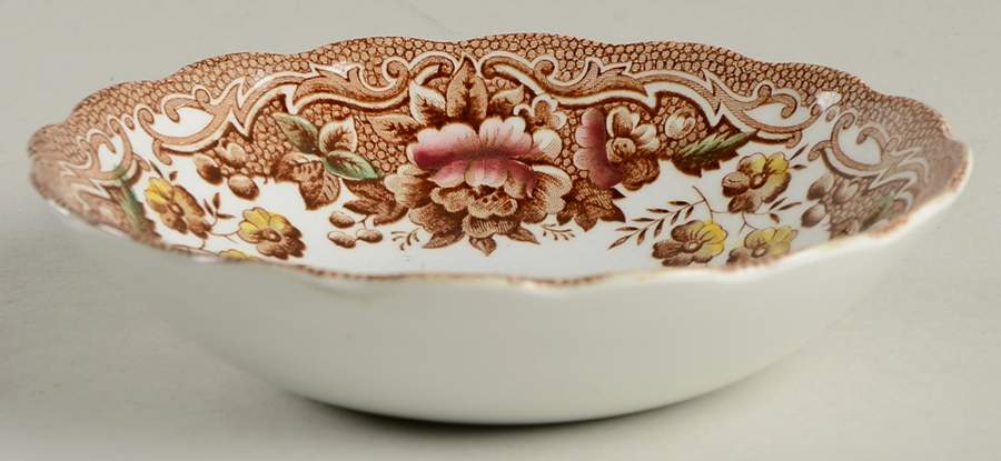Marlborough Multicolor Brown Fruit/Dessert (Sauce) Bowl by Ridgway (Ridgways)-1