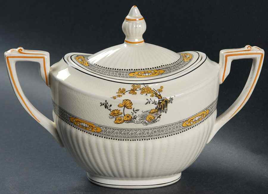 The Meaford Sugar Bowl & Lid by Ridgway (Ridgways)-1