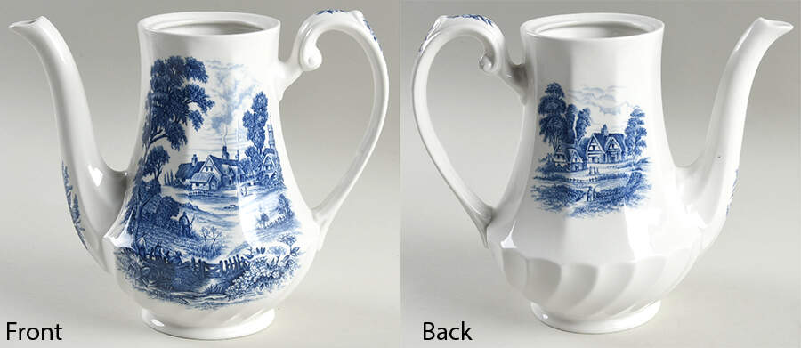 Meadowsweet Blue Coffee Pot No Lid by Ridgway (Ridgways)-1