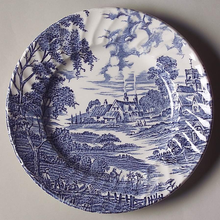 Meadowsweet Blue Dessert/Pie Plate by Ridgway (Ridgways)-1