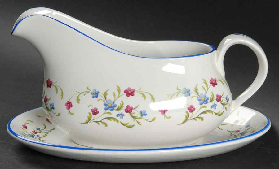 Mignonette Gravy Boat & Underplate/Relish by Ridgway (Ridgways)-1