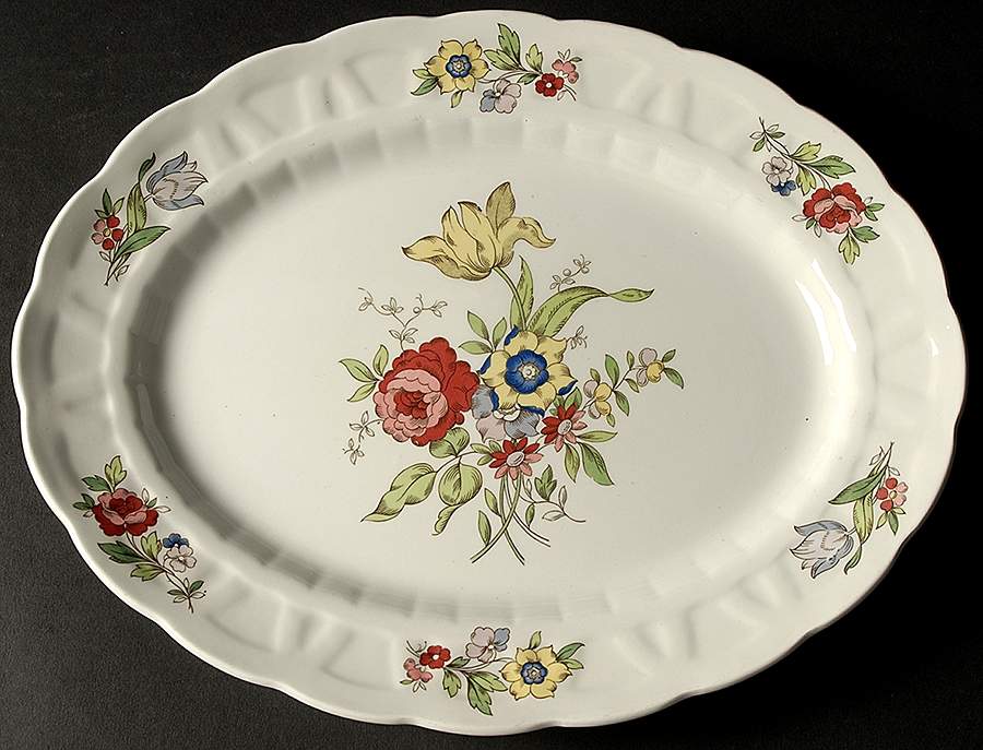 Old Country Sprays 12" Oval Serving Platter by Ridgway (Ridgways)-1