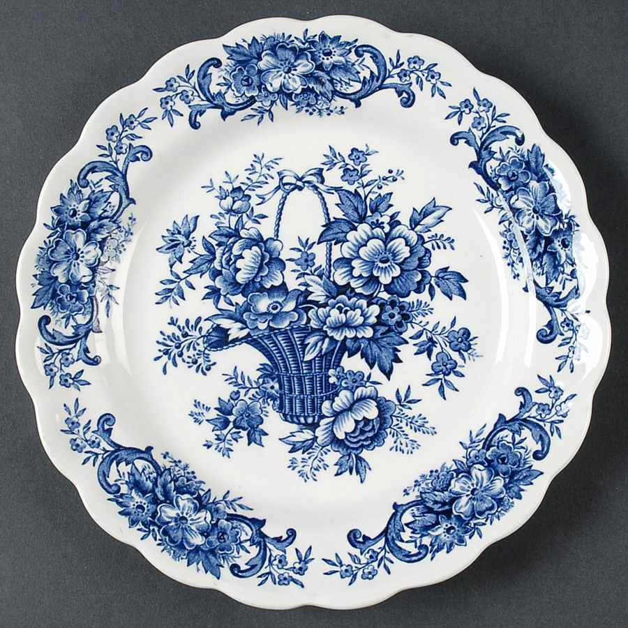 Old English Bouquet Blue Salad Plate by Ridgway (Ridgways)-1