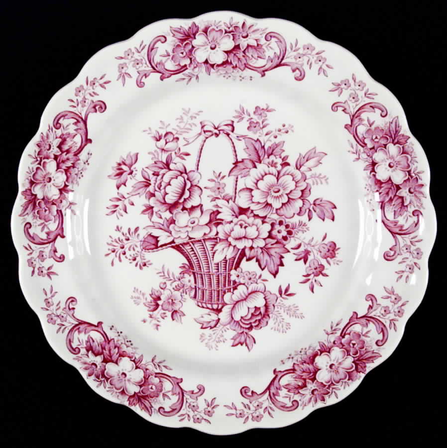 Old English Bouquet Red Dinner Plate by Ridgway (Ridgways)-1