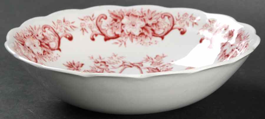 Old English Bouquet Red Coupe Cereal Bowl by Ridgway (Ridgways)-1
