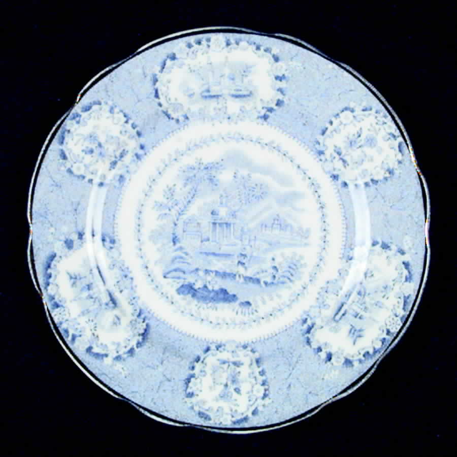 Oriental (Blue, Gold Trim) Bread & Butter Plate by Ridgway (Ridgways)-1