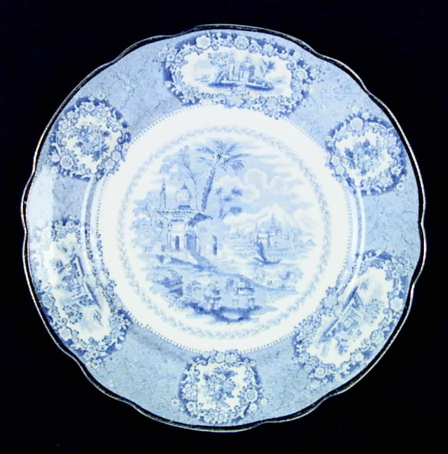 Oriental (Blue, Gold Trim) Salad Plate by Ridgway (Ridgways)-1