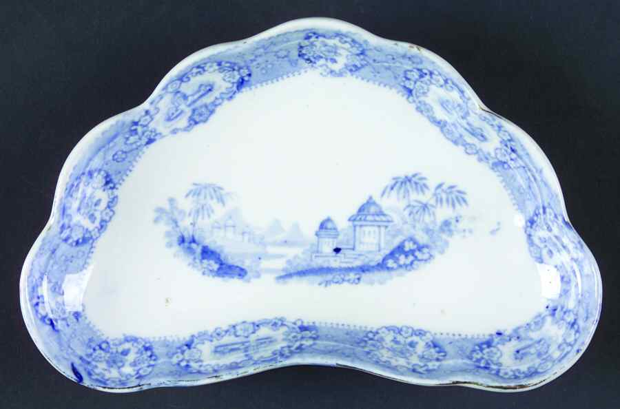 Oriental (Blue, Gold Trim) Bone Dish by Ridgway (Ridgways)-1