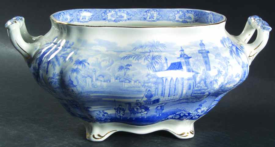 Oriental (Blue, Gold Trim) Tureen No Lid by Ridgway (Ridgways)-1