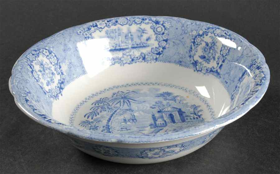 Oriental (Blue, Gold Trim) 7" Round Vegetable Bowl by Ridgway (Ridgways)-1