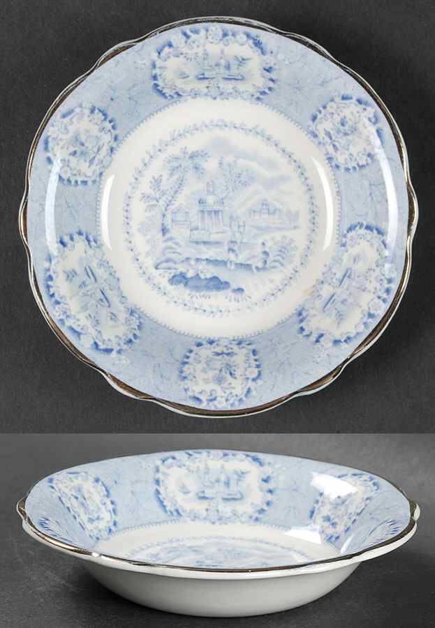 Oriental (Blue, Gold Trim) Fruit/Dessert (Sauce) Bowl by Ridgway (Ridgways)-1