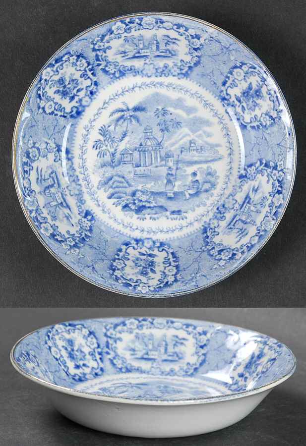 Oriental (Blue, Gold Trim) Fruit/Dessert (Sauce) Bowl by Ridgway (Ridgways)-1