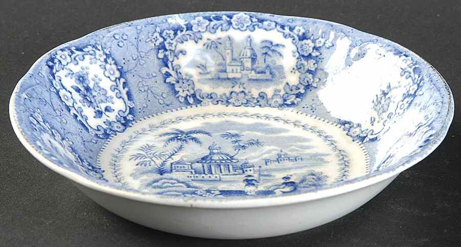 Oriental (Blue, Gold Trim) Fruit/Dessert (Sauce) Bowl by Ridgway (Ridgways)-1