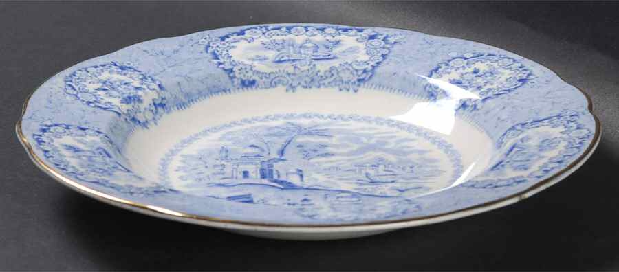 Oriental (Blue, Gold Trim) Rim Soup Bowl by Ridgway (Ridgways)-1