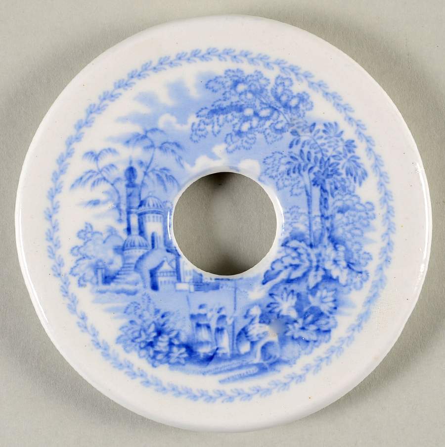 Oriental (Blue, Gold Trim) Strainer for Round Butter by Ridgway (Ridgways)-1