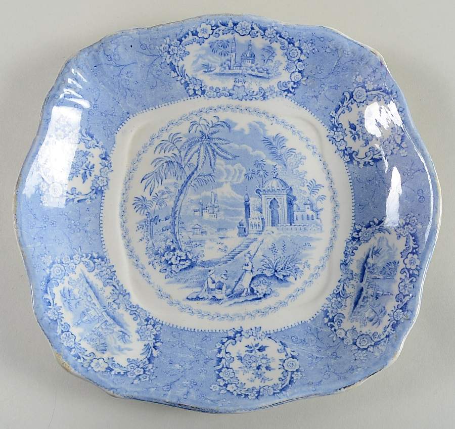 Oriental (Blue, Gold Trim) Cake Plate by Ridgway (Ridgways)-1