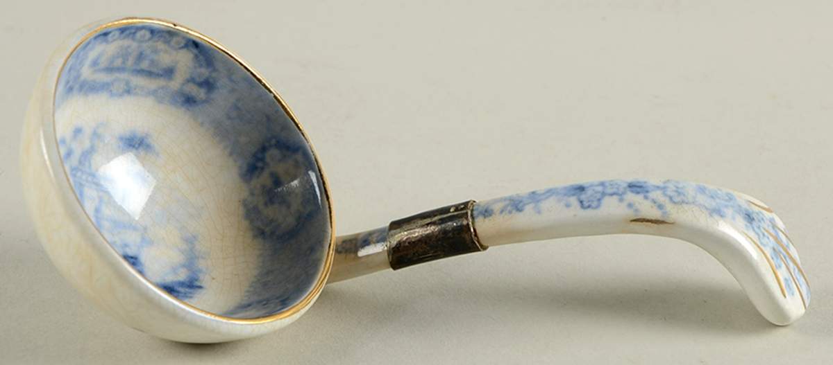 Oriental (Blue, Gold Trim) Gravy Ladle Solid Piece by Ridgway (Ridgways)-1