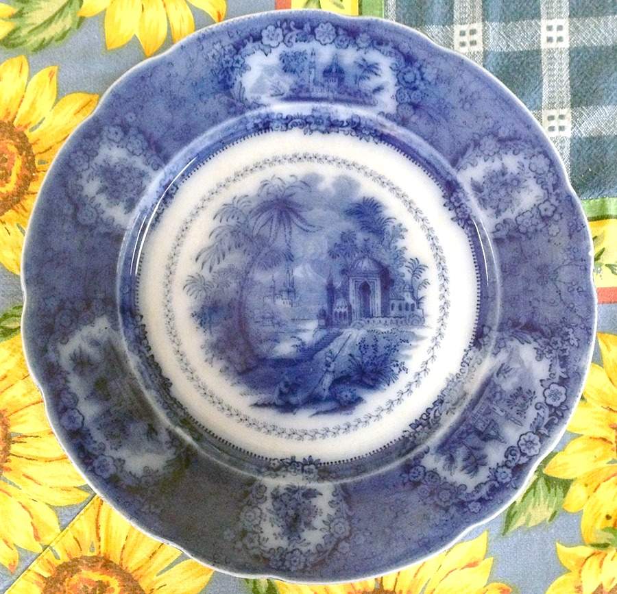 Oriental (Flow Blue, No Trim) Salad Plate by Ridgway (Ridgways)-1