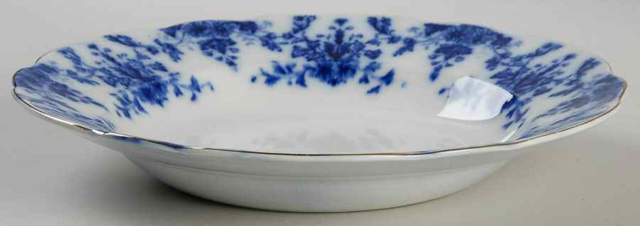 Osborne (Flow Blue) Large Rim Soup Bowl by Ridgway (Ridgways)-1