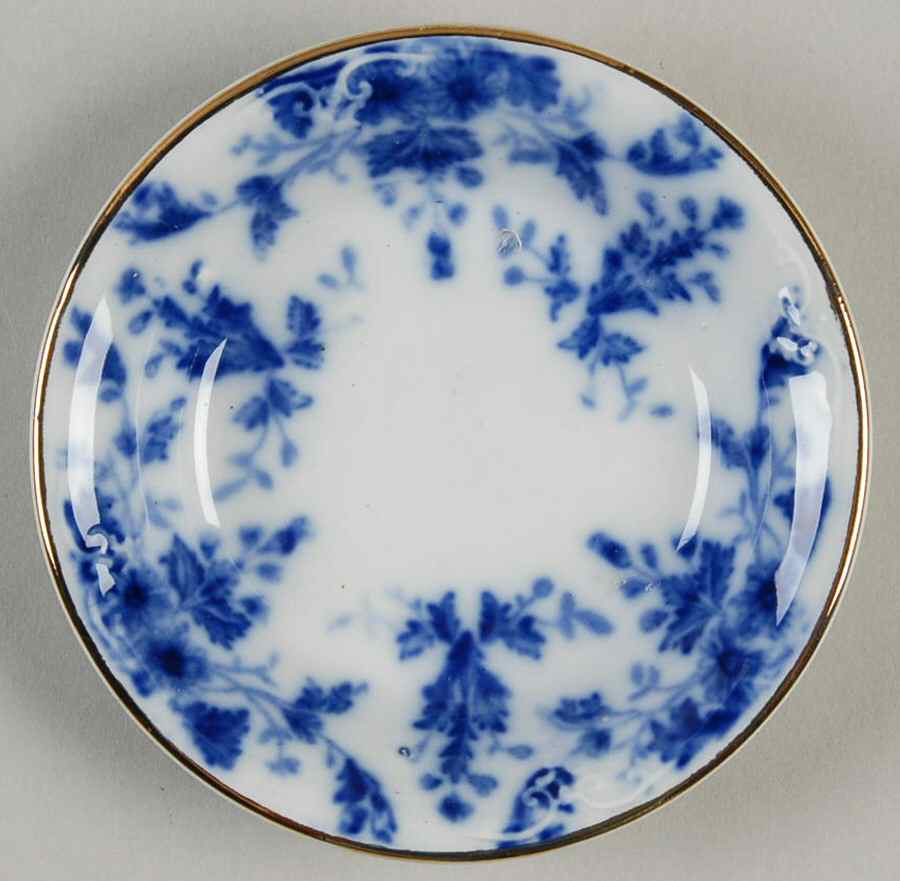 Osborne (Flow Blue) Butter Pat by Ridgway (Ridgways)-1
