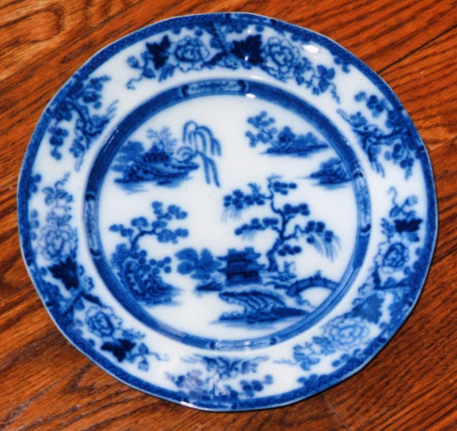 Penang (Flow Blue) Dinner Plate by Ridgway (Ridgways)-1