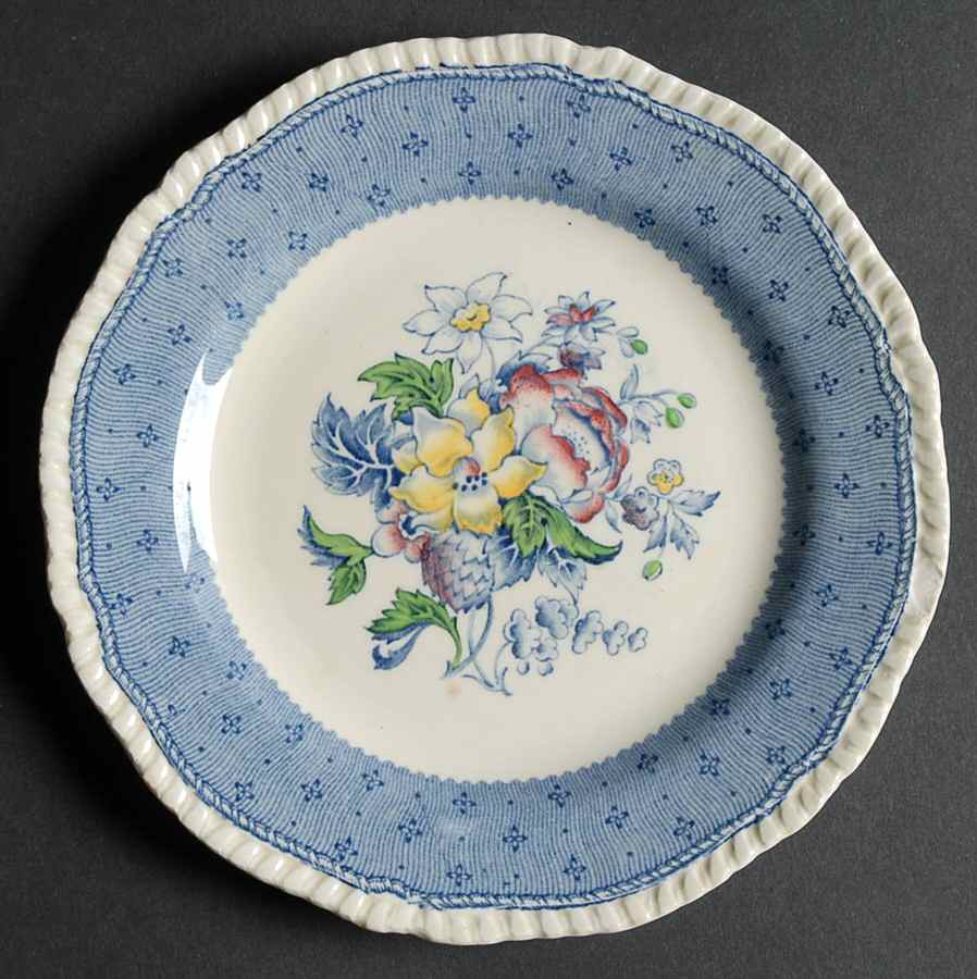 Plymouth Blue Bread & Butter Plate by Ridgway (Ridgways)-1