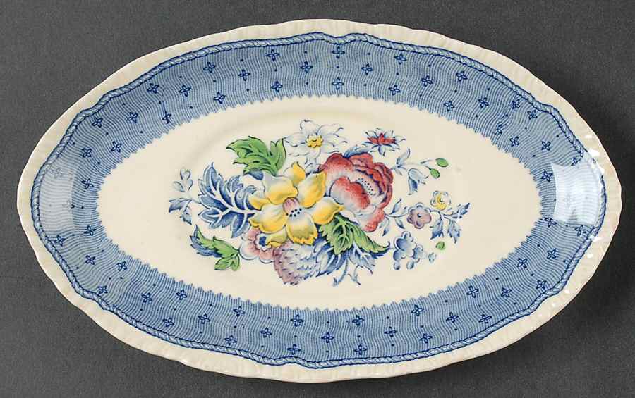Plymouth Blue Underplate for Gravy Boat by Ridgway (Ridgways)-1