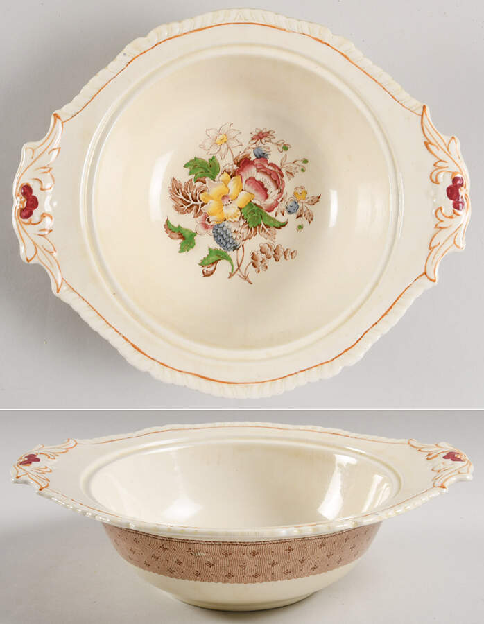 Plymouth Brown Round Vegetable No Lid by Ridgway (Ridgways)-1