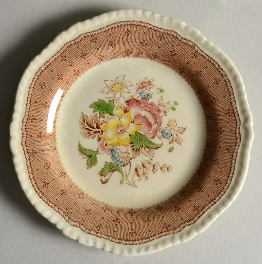 Plymouth Brown Bread & Butter Plate by Ridgway (Ridgways)-1