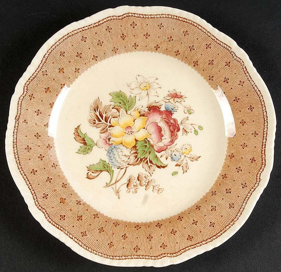 Plymouth Brown Salad Plate by Ridgway (Ridgways)-1