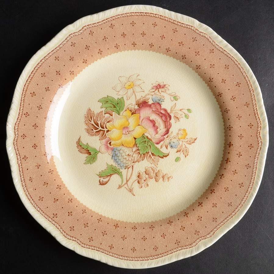 Plymouth Brown Luncheon Plate by Ridgway (Ridgways)-1